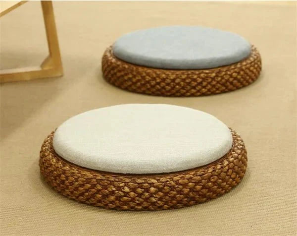 Coussin “TatamiSerenity” en Paille Naturelle – Assise Sol & Méditation Zen