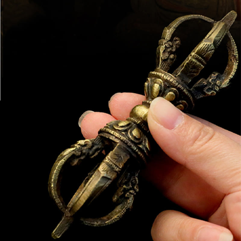 Vajra Dorje Tibétain en Cuivre Fait Main au Népal | Décoration Méditation