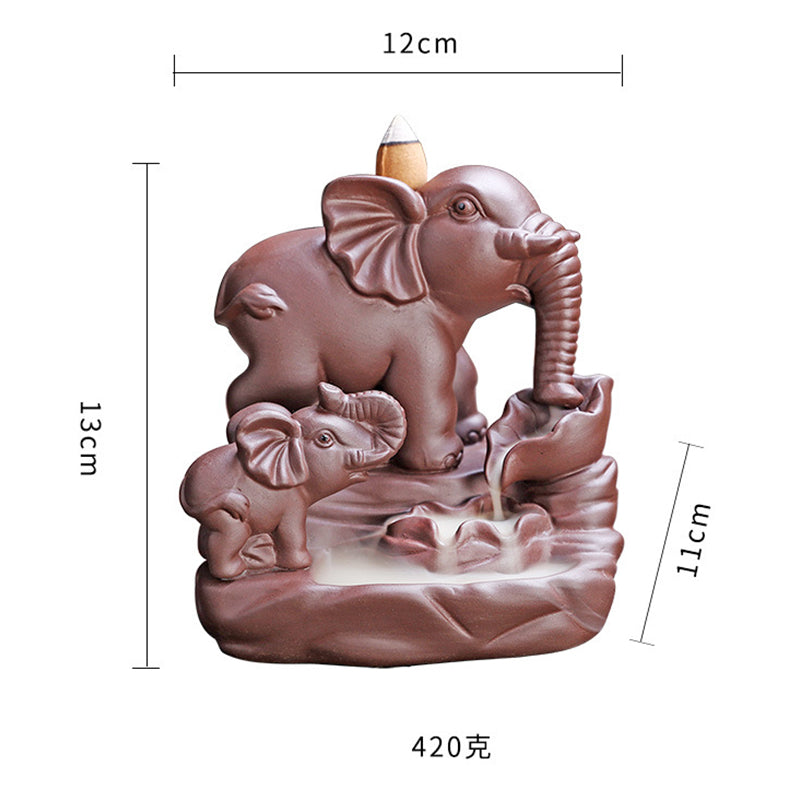 Brûleur d'encens à reflux en argile violette pour fontaine à fumée tibétaine, protection et décoration