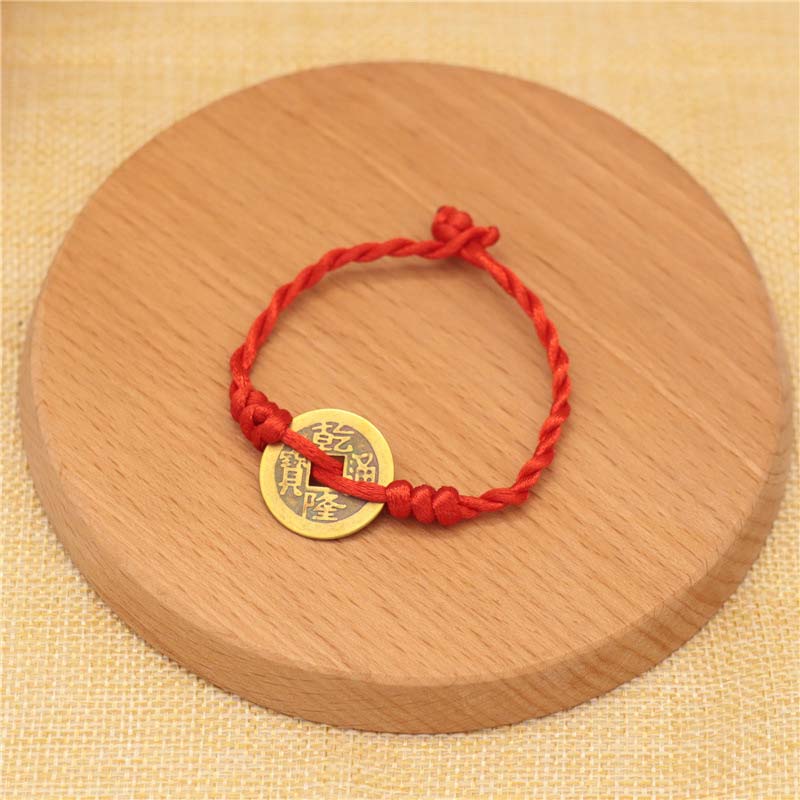 Bracelet Fil Rouge avec Pièce de Cuivre – Protection & Prospérité