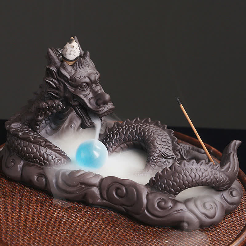Brûleur Dragon Argile Pourpre – Symbole de Chance et Protection