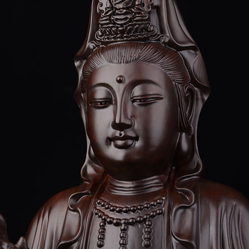 Pierre Avalokitesvara Ébène Lotus Harmonie Bénédiction Décoration de la Maison