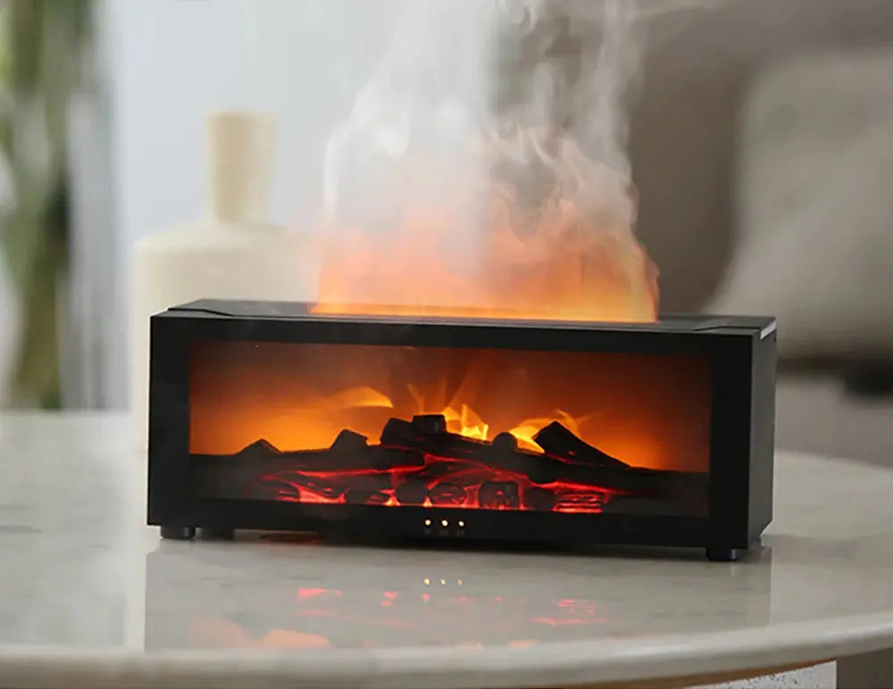 Diffuseur d’Huiles Essentielles Effet Feu de Cheminée