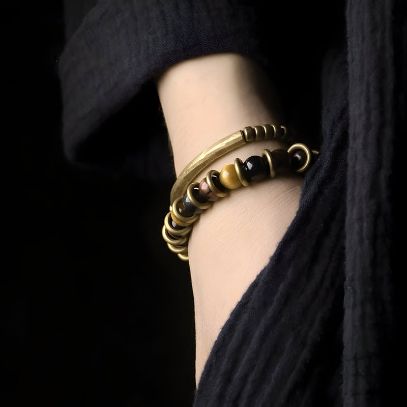 Bracelet en Cuivre avec Oeil de Tigre