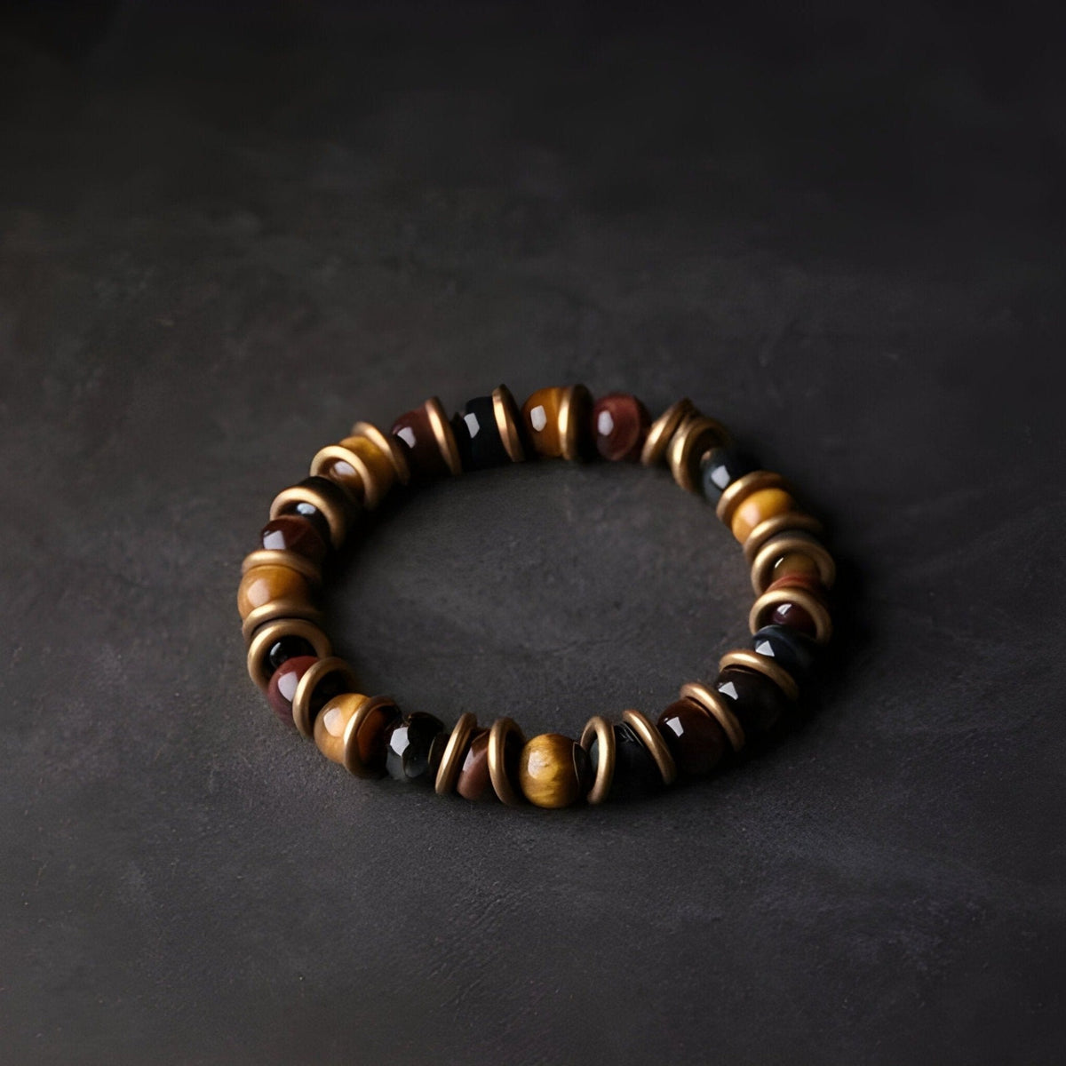 Bracelet en Cuivre avec Oeil de Tigre