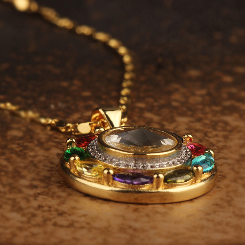 Collier-Bracelet Porte-Bonheur en Cuivre & Zircon (Bijou 2-en-1)