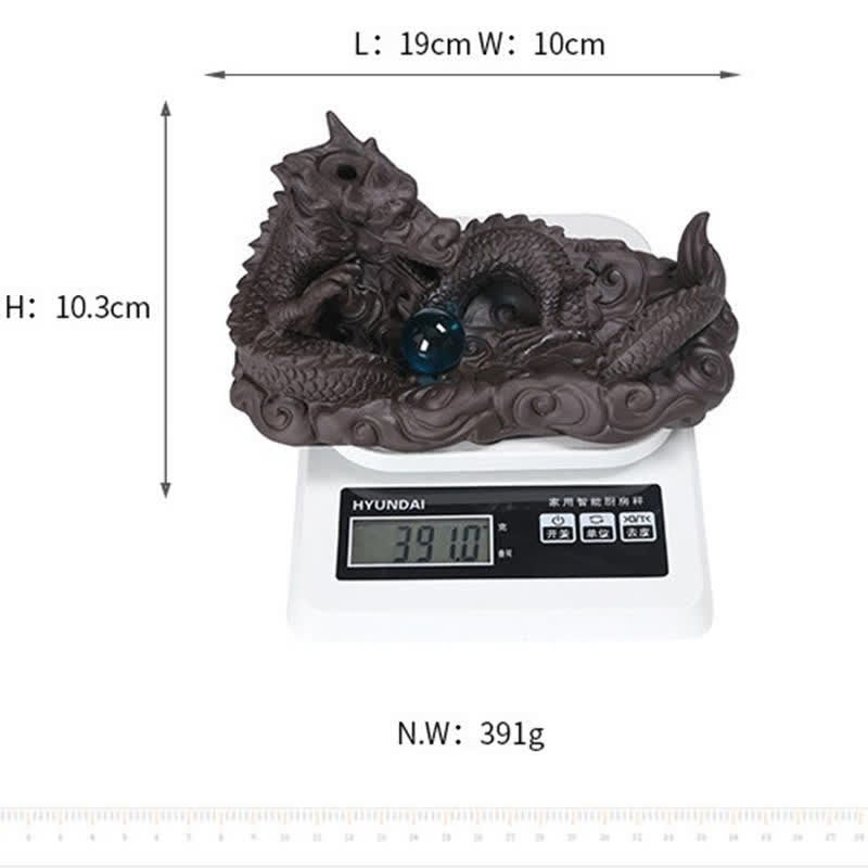 Brûleur Dragon Argile Pourpre – Symbole de Chance et Protection