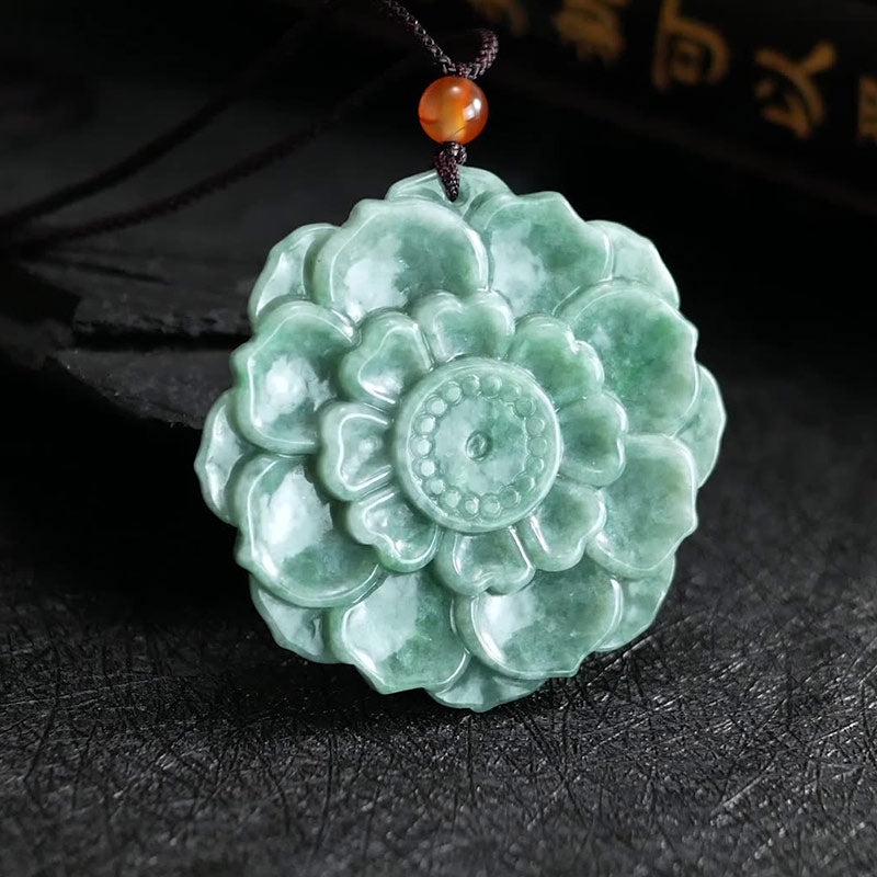 Collier en Jade Naturel avec Pendentif Éléphant en Argent Sterling 925