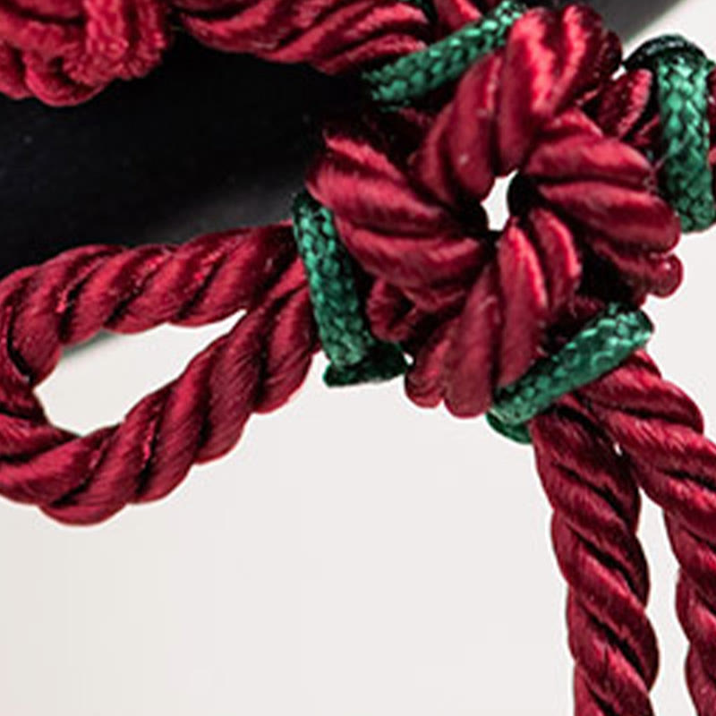 Pic à Cheveux Ébène & Pampille Rouge – 18 cm