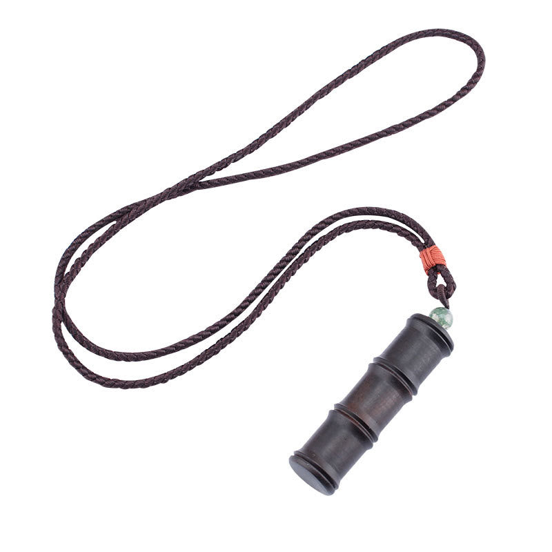 Collier Ghau Tibétain en Bois d’Ébène & Motif Bambou