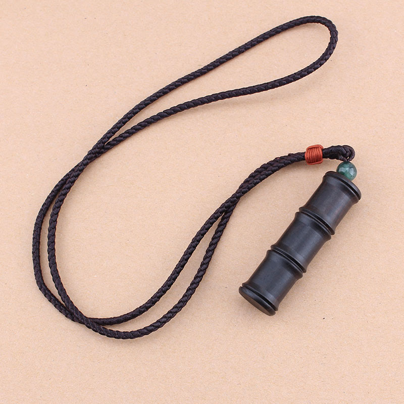 Collier Ghau Tibétain en Bois d’Ébène & Motif Bambou