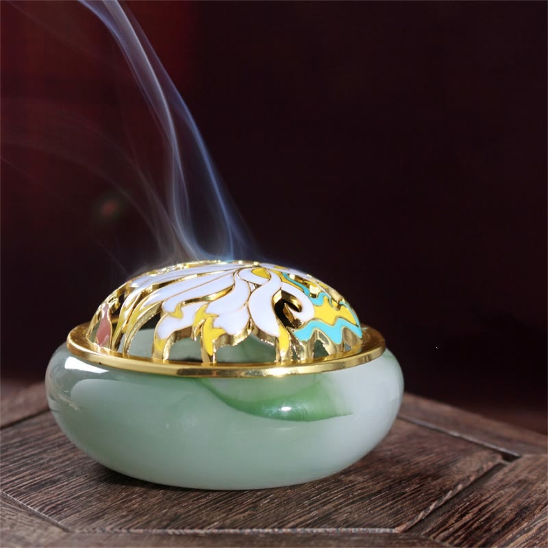 Brûleur d’Encens en Cristal Liuli Renard à Neuf Queues – Porte-Encens Cône pour Méditation