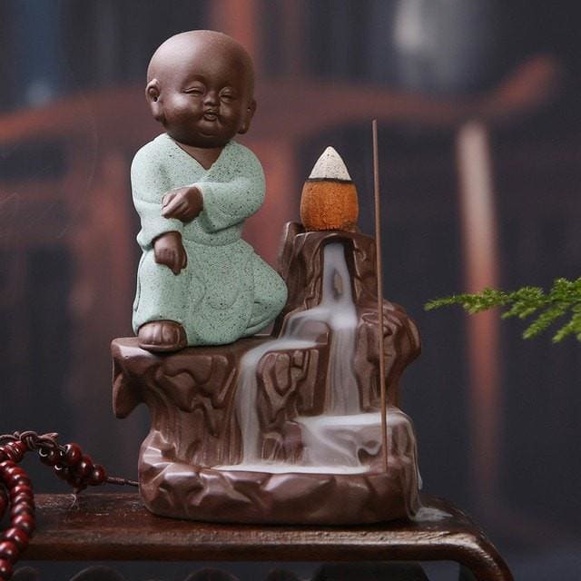 Encensoir “Moine Shaolin” – Support Décoratif & Aromathérapie pour Encens Bâtons & Cônes