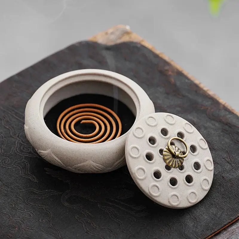 Brûleur d’Encens Japonais Vintage en Céramique, Art Zen & Rituel