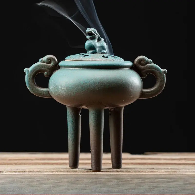 Brûleur d’Encens Tripode en Céramique Zen pour Intérieur