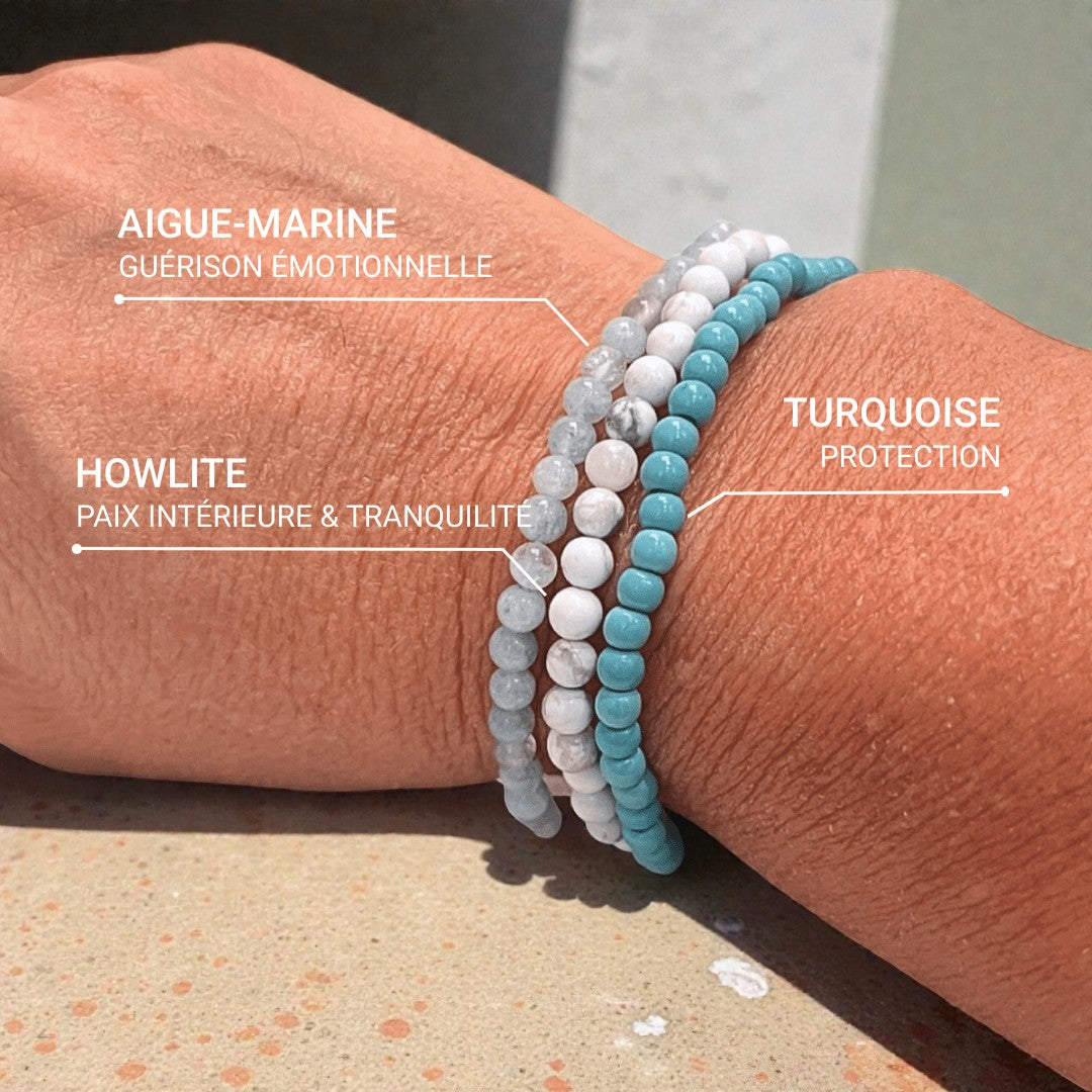 Ensemble Océan de Bien-Être en Turquoise, Howlite & Aigue-Marine
