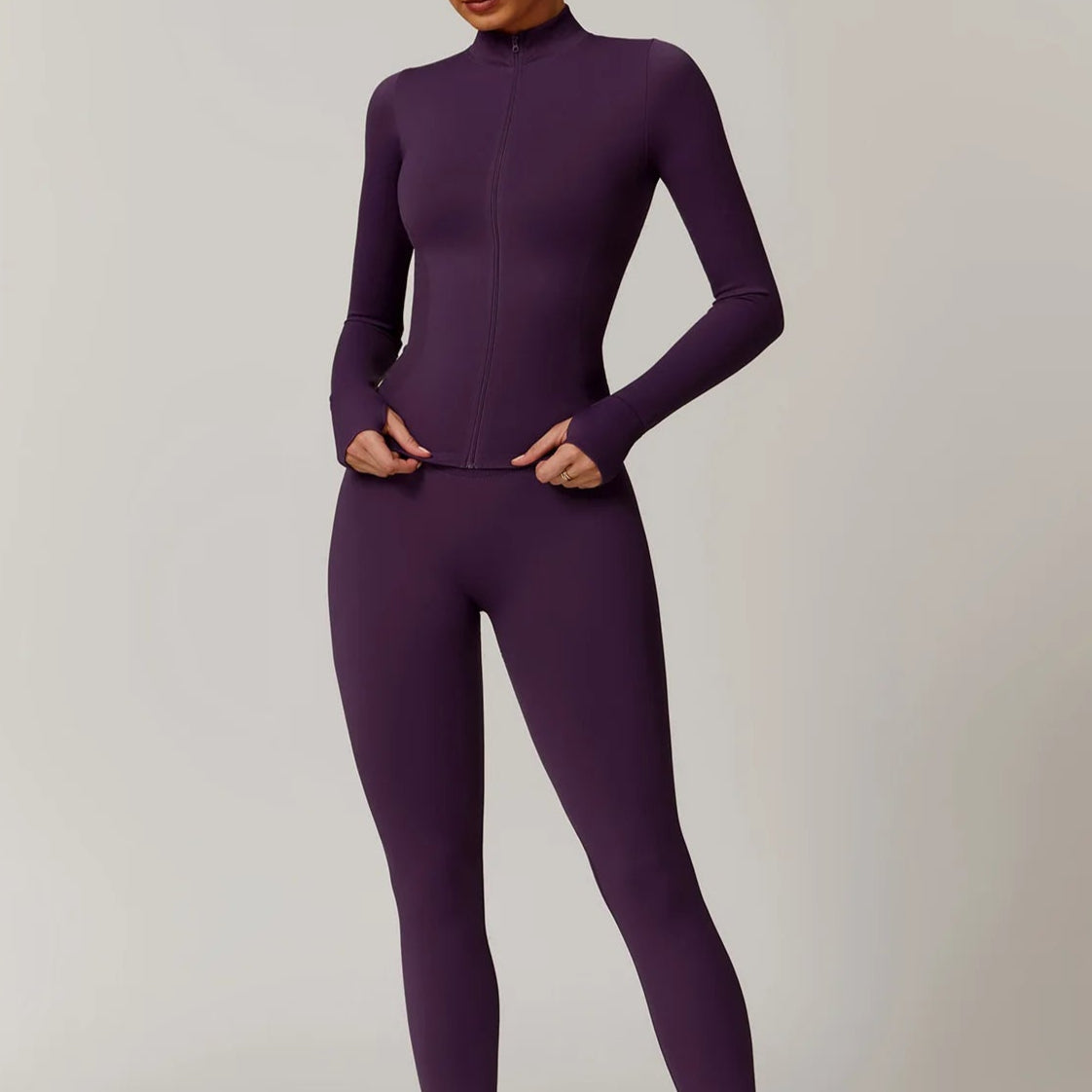 Ensemble Yoga Violet Stretch Confort & Élégance en Nylon & Spandex