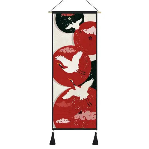 Kakemono Japonais Traditionnel Zen aux Symboles Nippons