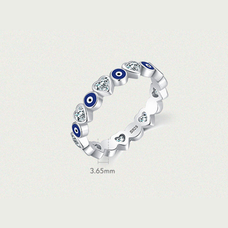 Bague Cœur & Œil Protecteur Argent 925