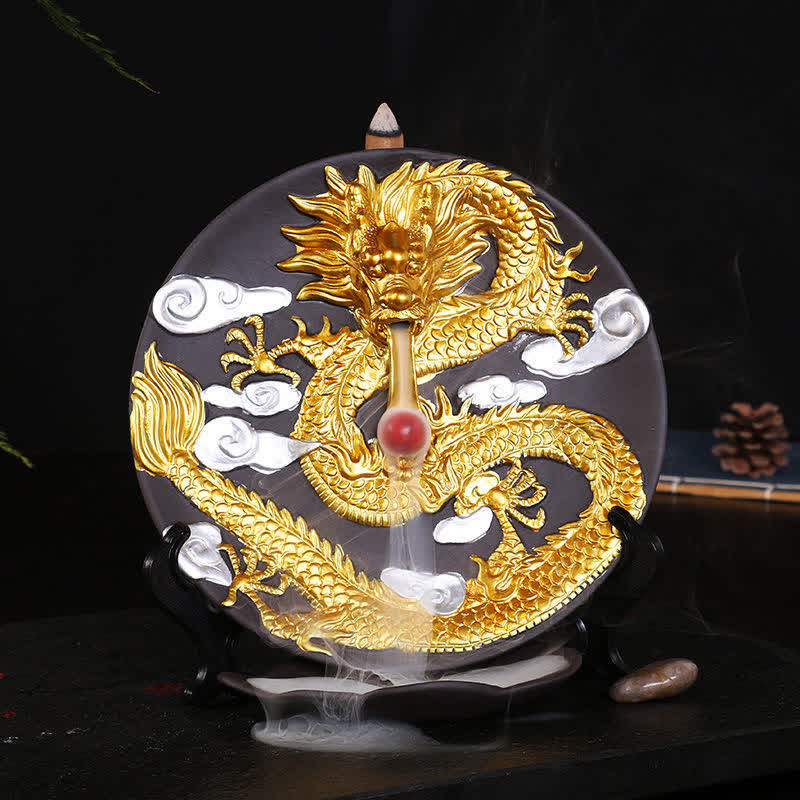 Brûleur d’Encens Dragon Céramique à Reflux – Effet Cascade pour Méditation