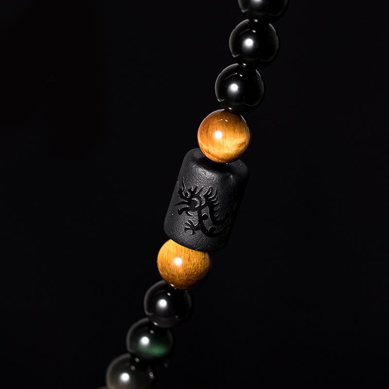 Bracelet Mala en Obsidienne 6 mm – 108 Perles