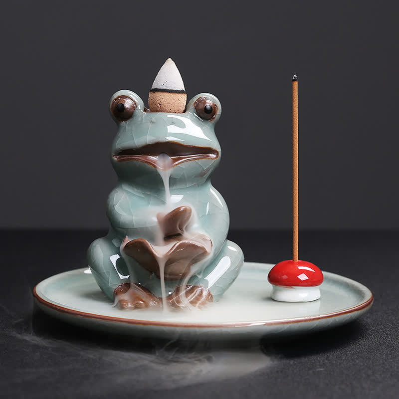 Brûleur d’Encens Céramique Grenouille de Méditation Zen