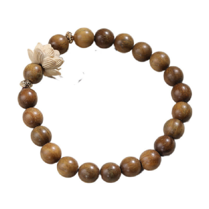 Bracelet Lotus en Bois de Santal Vert – Sérénité & Ancrage Naturel