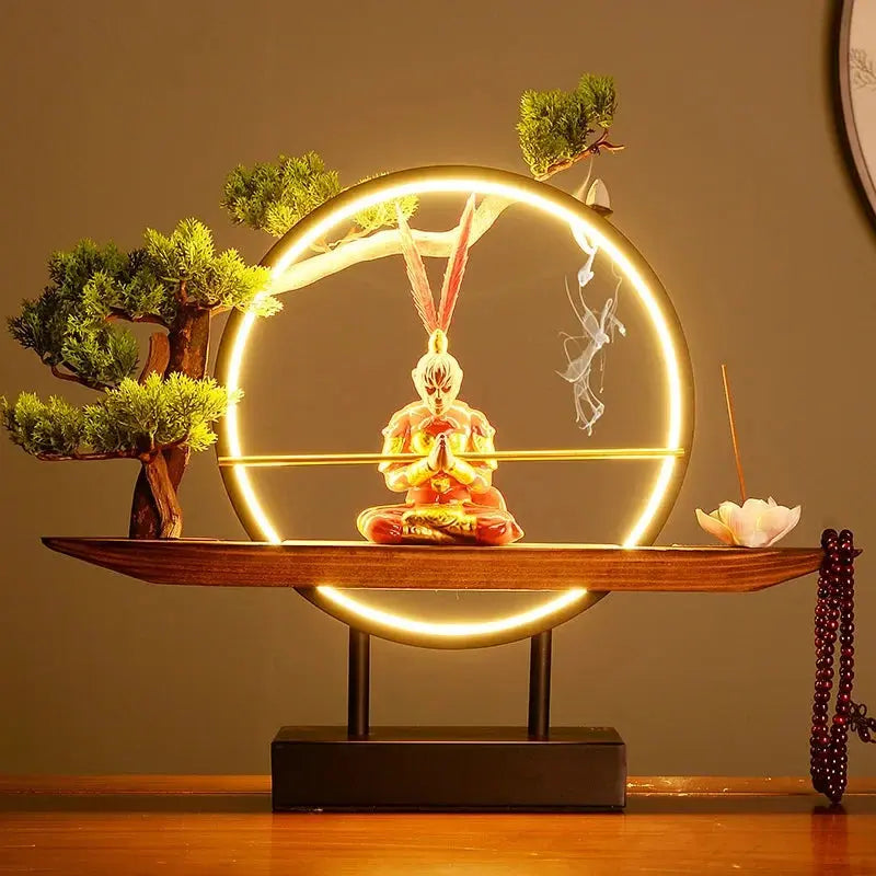 Gardien Intérieur · Porte-Encens LED Guerrier Zen