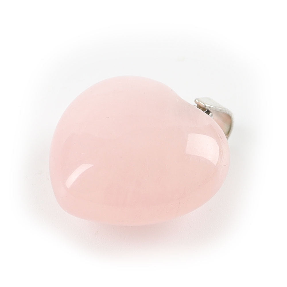 Pendentif Cœur en Quartz Rose Naturel – 20 mm