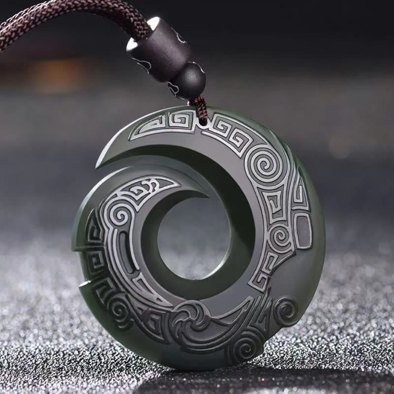 Collier Boucle de la Paix en Jade Hetian Cyan Naturel