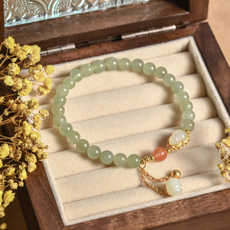 Bracelet Lotus Jade Hetian & Argent 925 – Abondance & Élégance