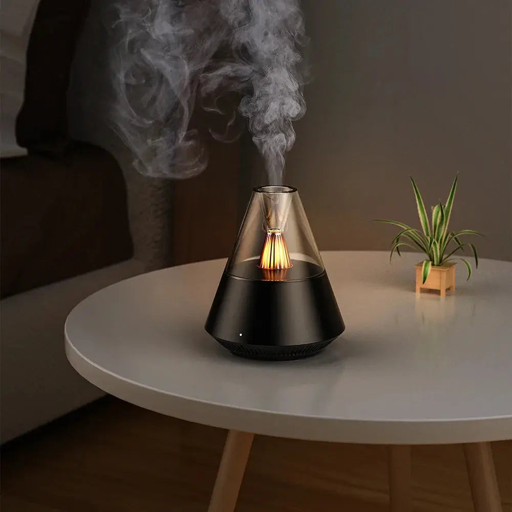Diffuseur d’Huiles Essentielles Effet Flamme avec Télécommande