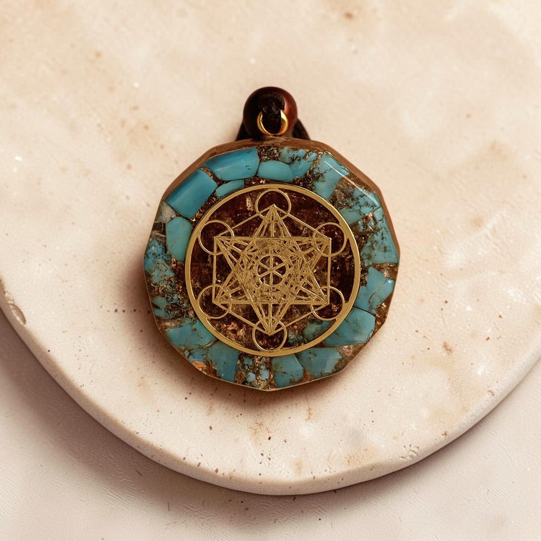 Pendentif Orgonite Métatron en Turquoise
