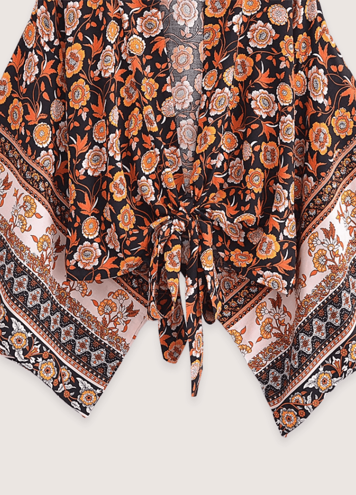Kimono court femme viscose orange