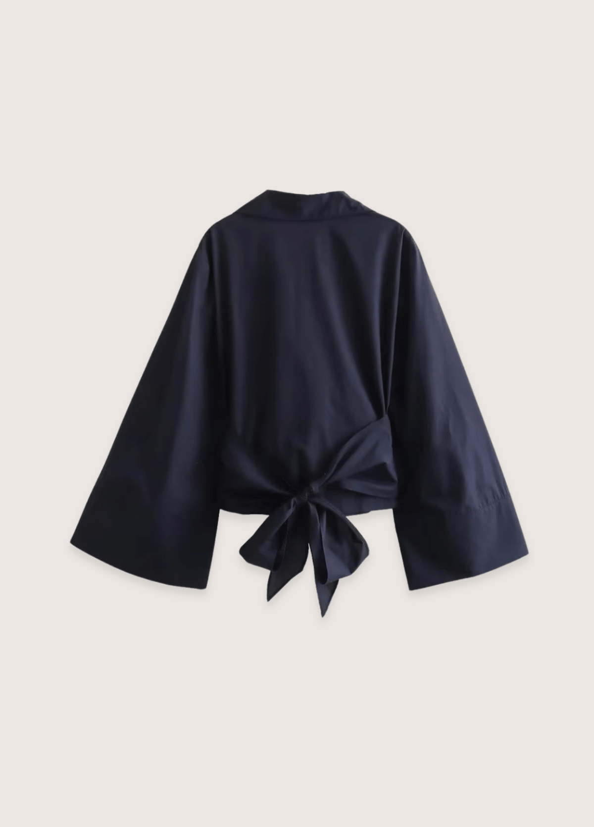 Kimono court femme satiné uni noir – Cache-coeur