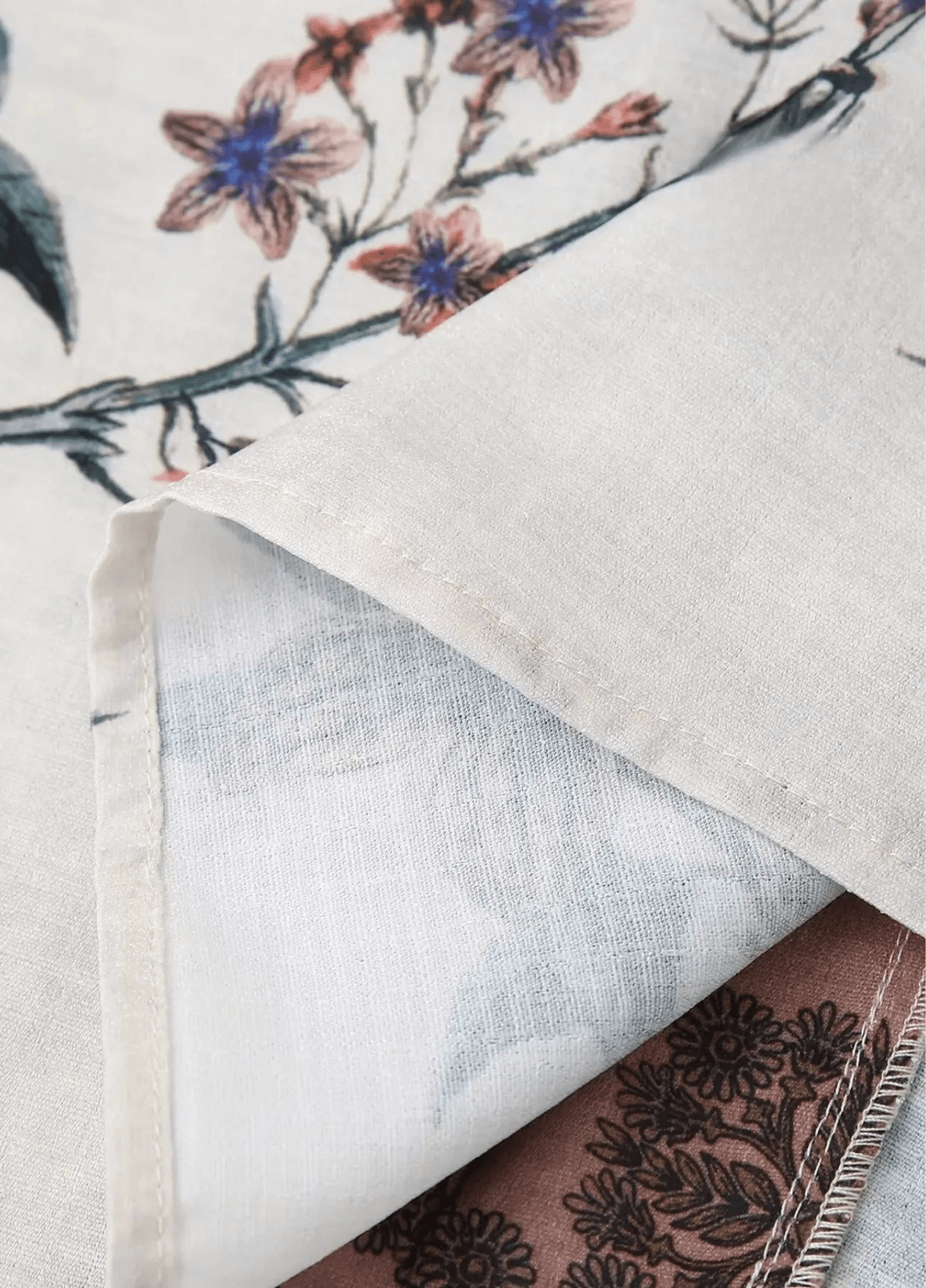 Kimono court femme motif pivoine blanc – Yoko