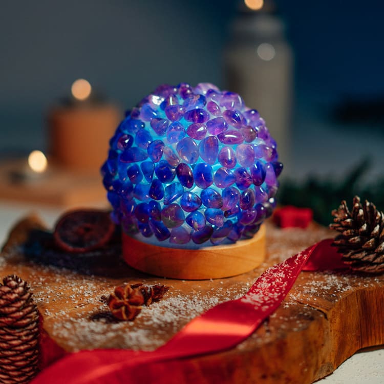 Lampe de Chevet en Améthyste – Lumière Douce & Ambiance Zen