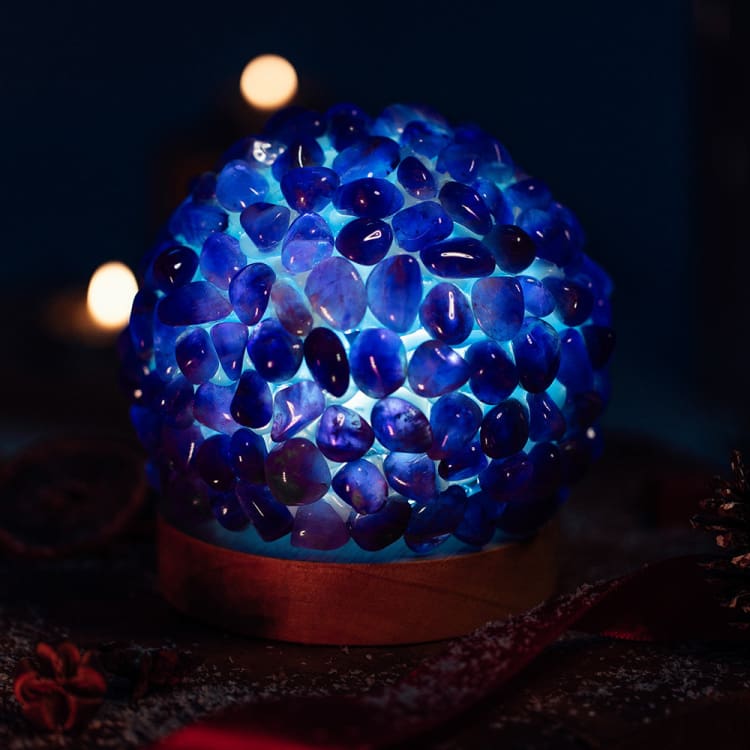 Lampe de Chevet en Améthyste – Lumière Douce & Ambiance Zen