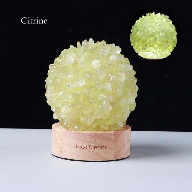 Lampe de Chevet en Citrine – Lumière Naturelle & Énergie Positive