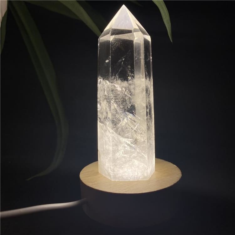 Lampe de Chevet Pointe de Quartz Blanc – Lumière Pure & Énergie Cristalline