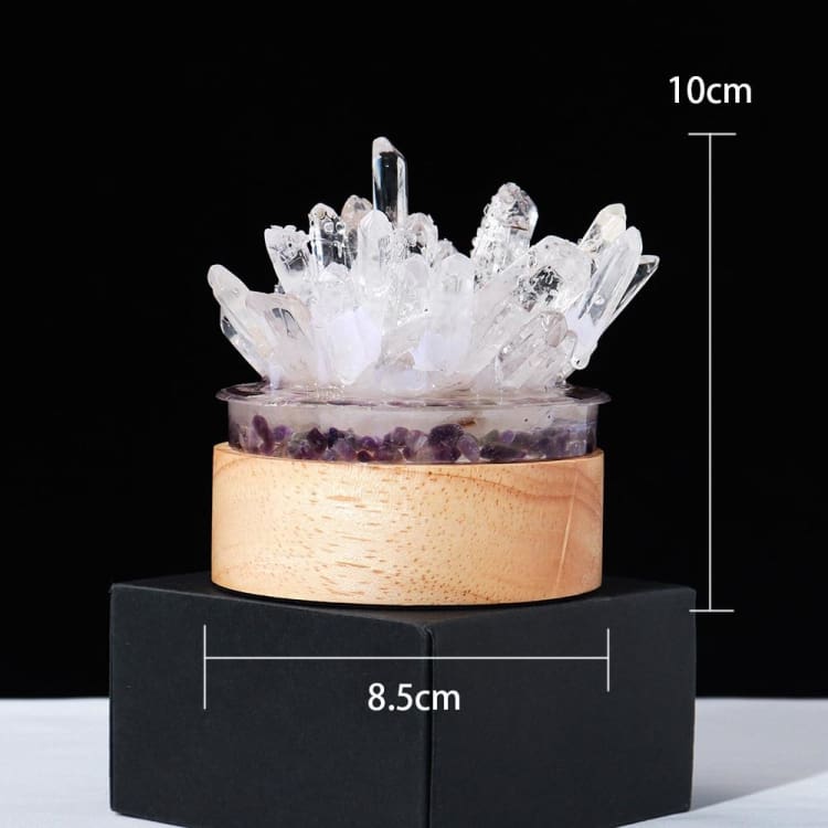 Lampe de Chevet en Quartz Clair – Lumière Pure & Énergie Cristalline