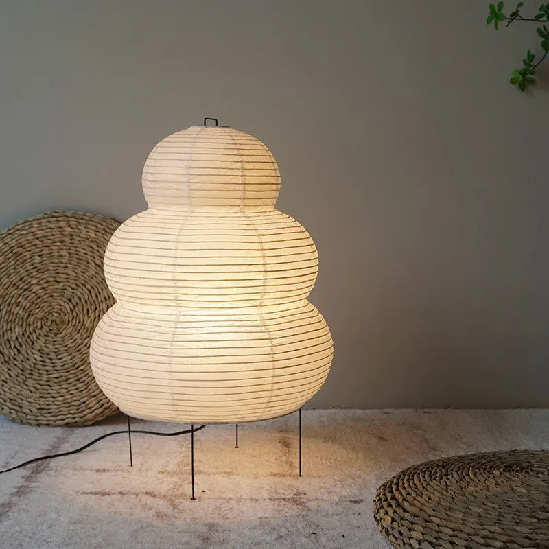 Lampe Zen Style Japonais Papier & Métal – Lumière Douce & Éclairage Zen