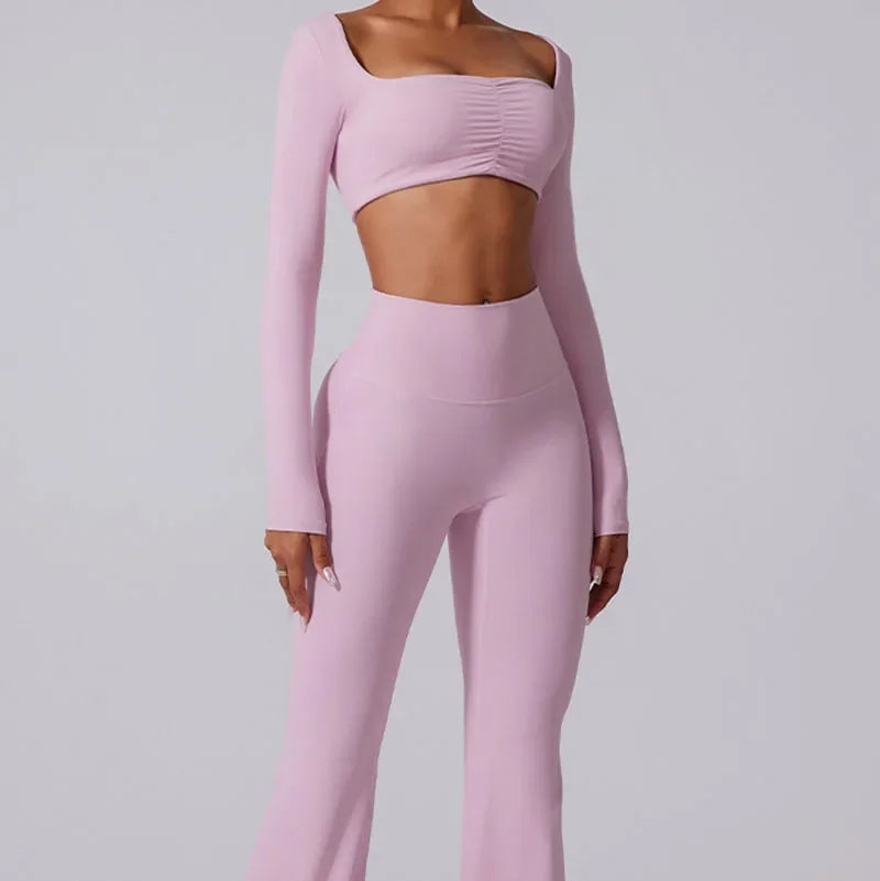 Legging Yoga Taille Haute Coupe Féminine en Nylon & Spandex