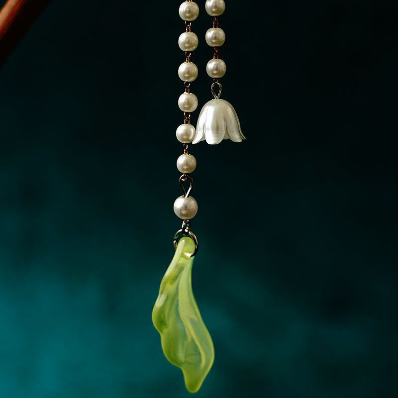 Pic à Cheveux Fleur de Muguet & Perles – 18 cm