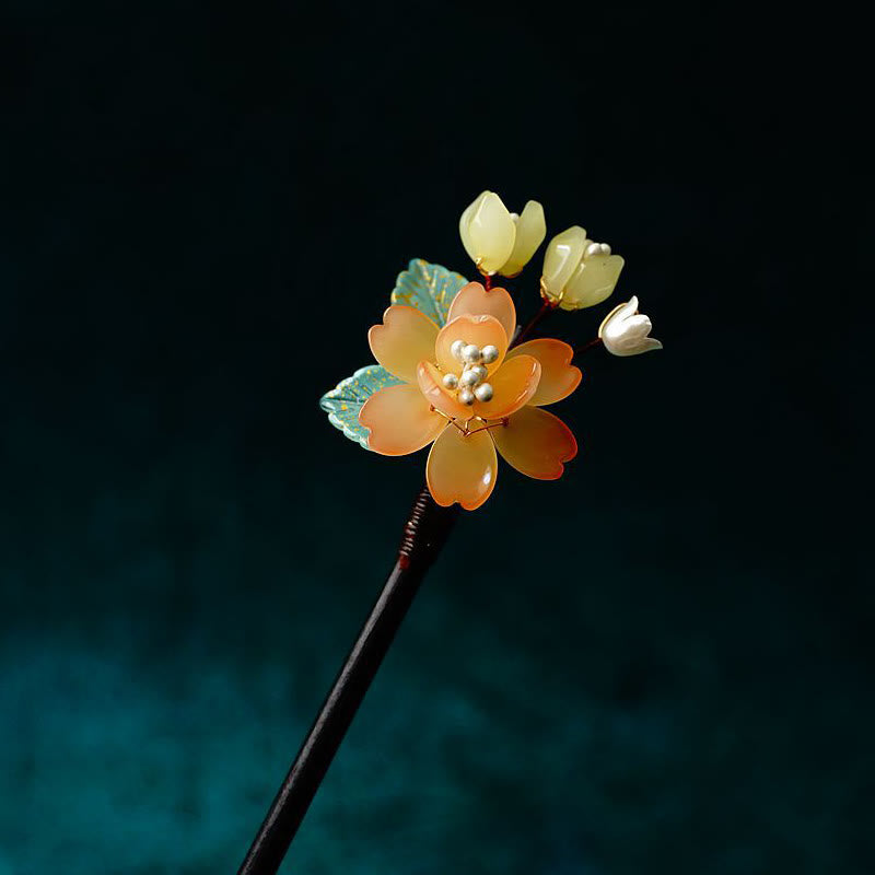 Pic à Cheveux Fleur de Muguet & Perles – 18 cm