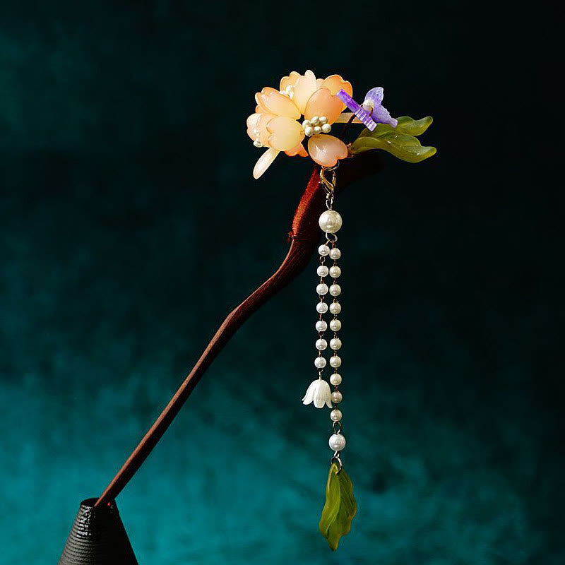 Pic à Cheveux Fleur de Muguet & Perles – 18 cm