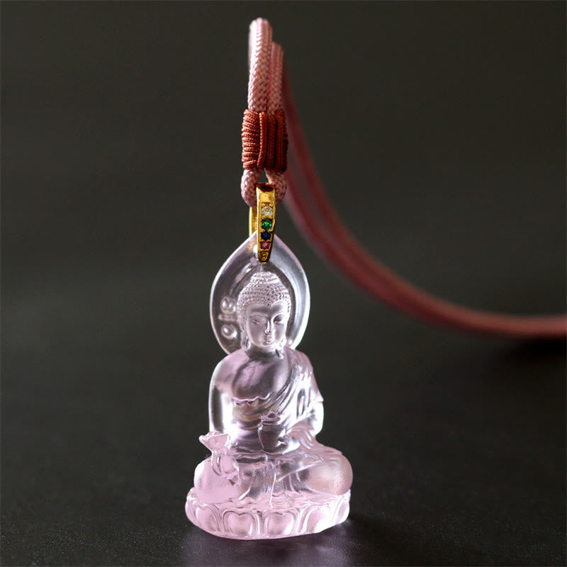 Collier Bouddha en Cristal Liuli Artisanal