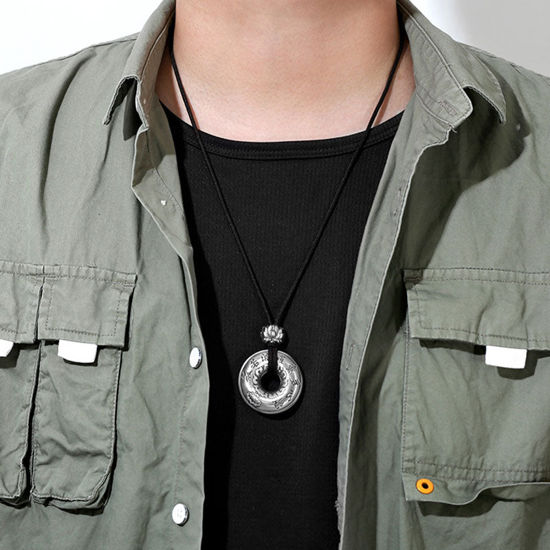 Collier Lotus & Boucle de Paix Argent 999 – Harmonie & Équilibre