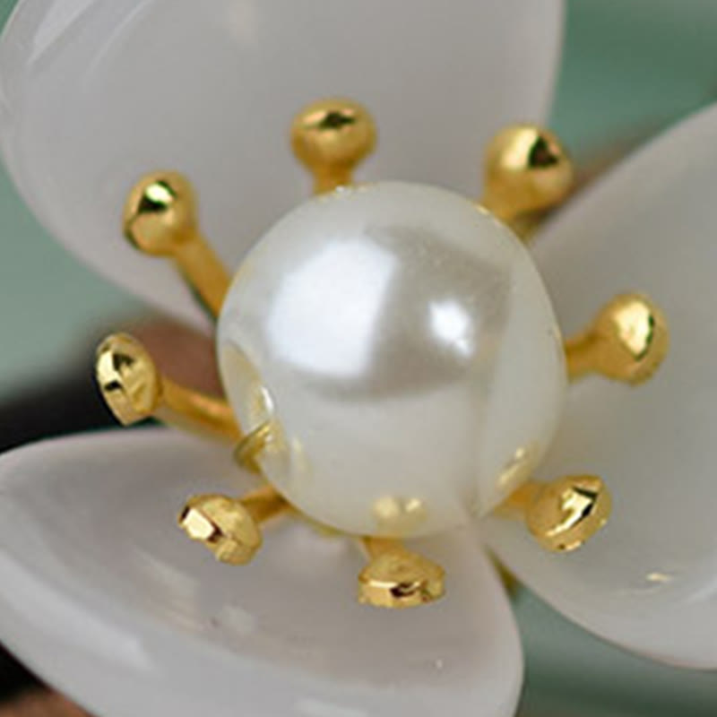 Pic à Cheveux Magnolia & Perles – 18 cm