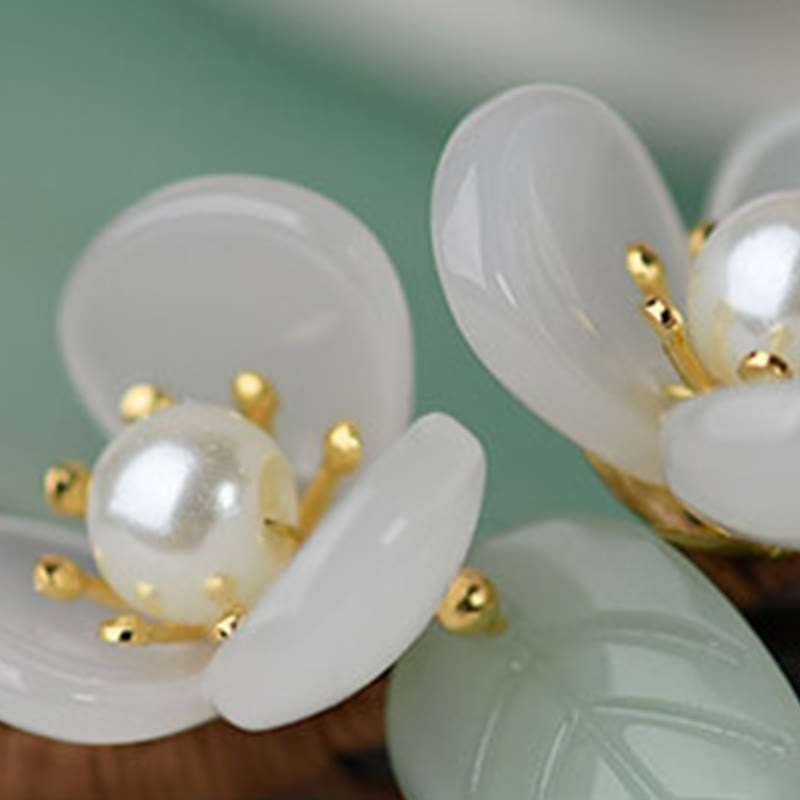 Pic à Cheveux Magnolia & Perles – 18 cm